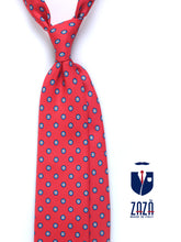 VANNY Printed Silk 3-Fold Coral Red Tie